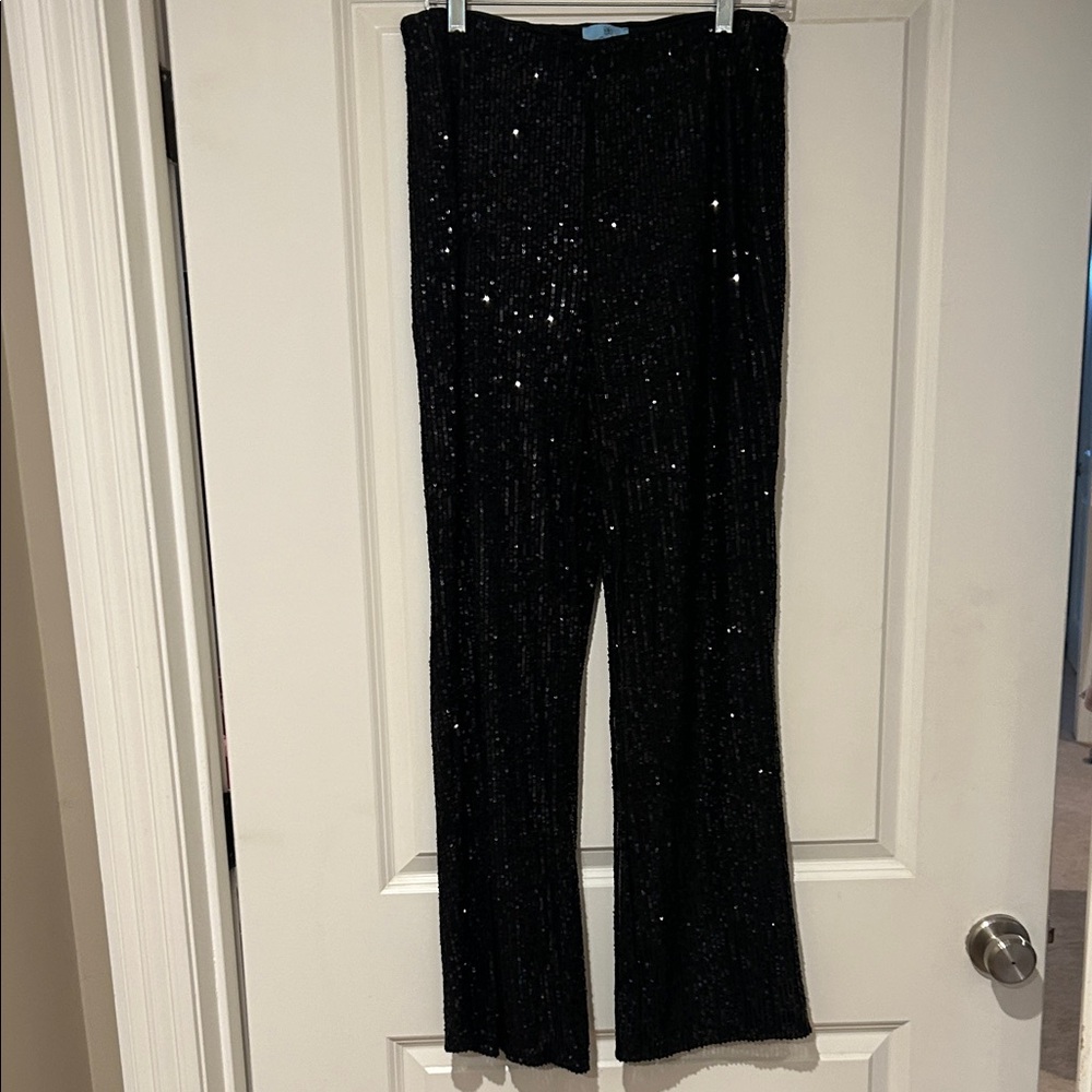 CeCe Black Sequin Pants